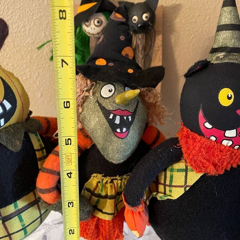 Halloween Bean Bag Characters Witch Cat plus Halloween Pencils Decorations - Picture 11 of 14